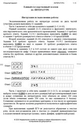 ЕГЭ 2025, Литература, 11 класс, Открытый вариант