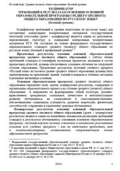Кодификатор требований к результатам освоения основной образовательной программы среднего (полного) общего образования по русскому языку, Базовый уровень, 2020