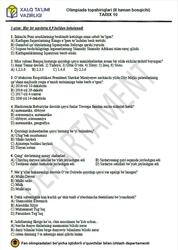 Olimpiada topshiriqlari, II tuman bosqichi, Tarix 10