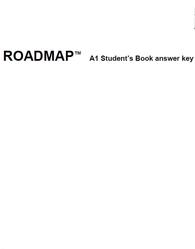 Roadmap A1, Students Book, Answer Key, 2021