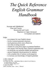 The Quick Reference English Grammar Handbook, Manuel D., 2020