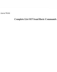 Complete List Of Visual Basic Commands, Wirth А.