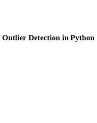Outlier Detection in Python, MEAP