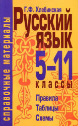 Русский язык, 5-11 класс, Справочные материалы, Хлебинская Г.Ф., 2011 