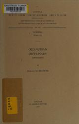 Old nubian dictionary, Appendices, Browne G.M., 1997