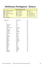 Dictionary Portuguese - Kotava, 2007