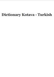 Dictionary Kotava-Turkish, 2007