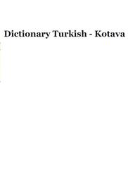 Dictionary Turkish-Kotava, 2007